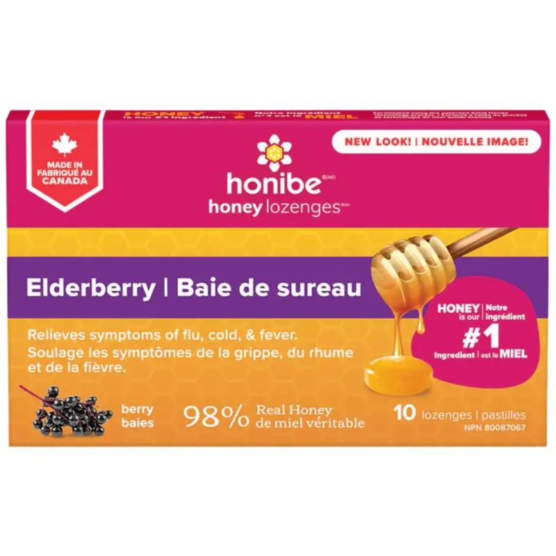 Honibe Elderberry Immune Support Lozenges – Vitamin C & Zinc, 10 Pieces 1