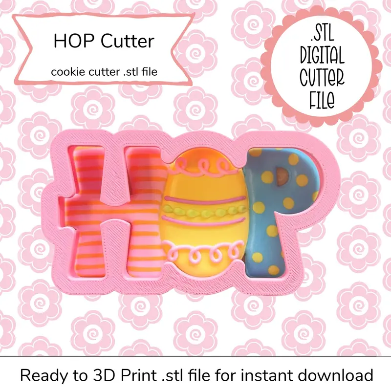 Hop Lettering Cookie Cutter – Stl Digital Download 1