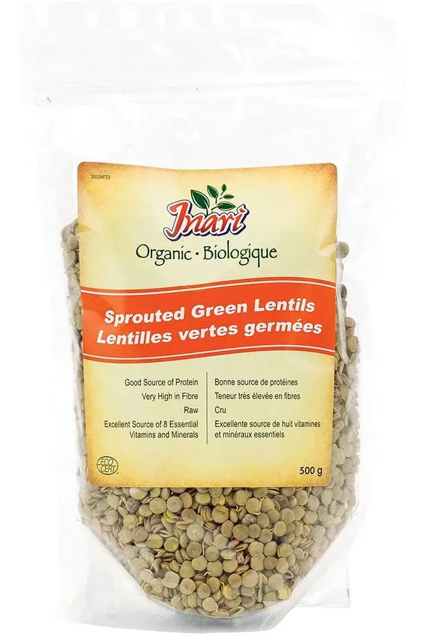 Inari Organic Sprouted Green Lentils – 500 G 1