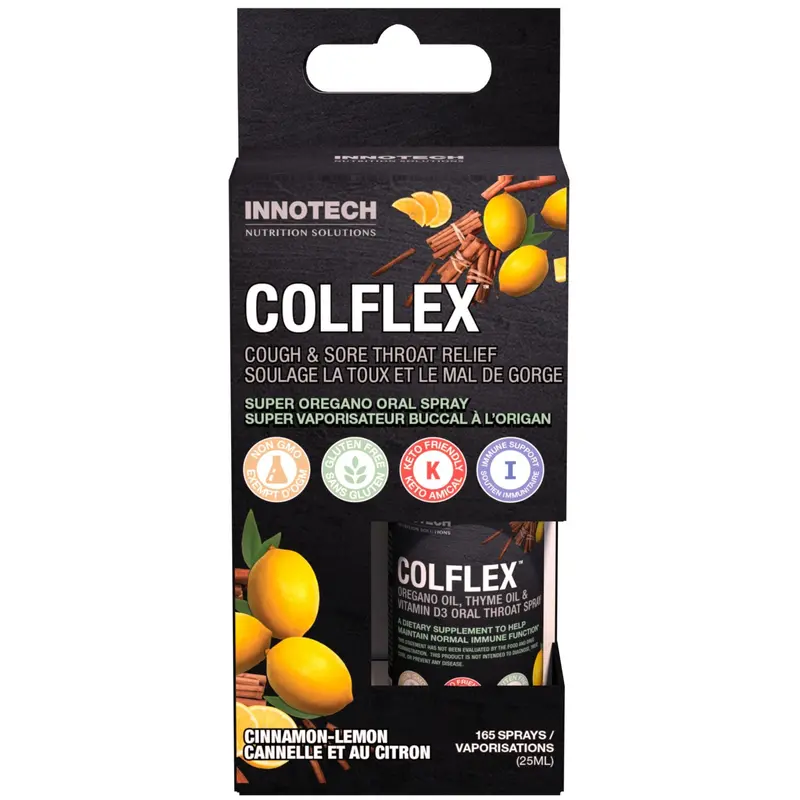 Innotech Colflex Oregano Throat Spray – Cinnamon-Lemon Blend – 25 Ml 1