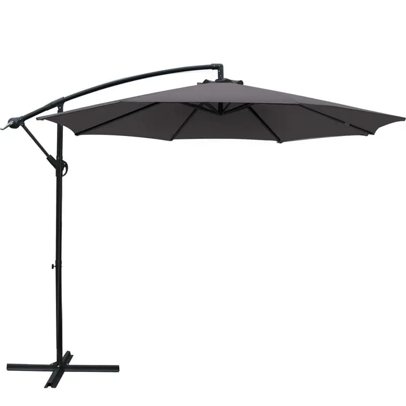 Instahut 3-Meter Cantilever Patio Umbrella – Side-Mounted, Uv50+ Charcoal Canopy 1