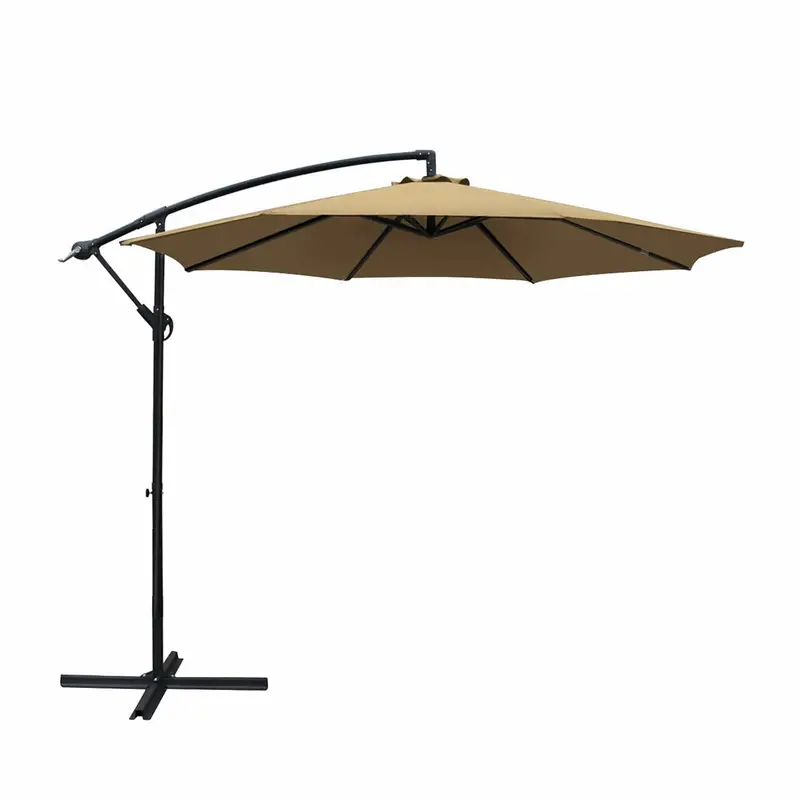 Instahut 3-Meter Side-Post Octagonal Umbrella – Beige Uv50+ Fabric With Reinforced Steel Frame 1