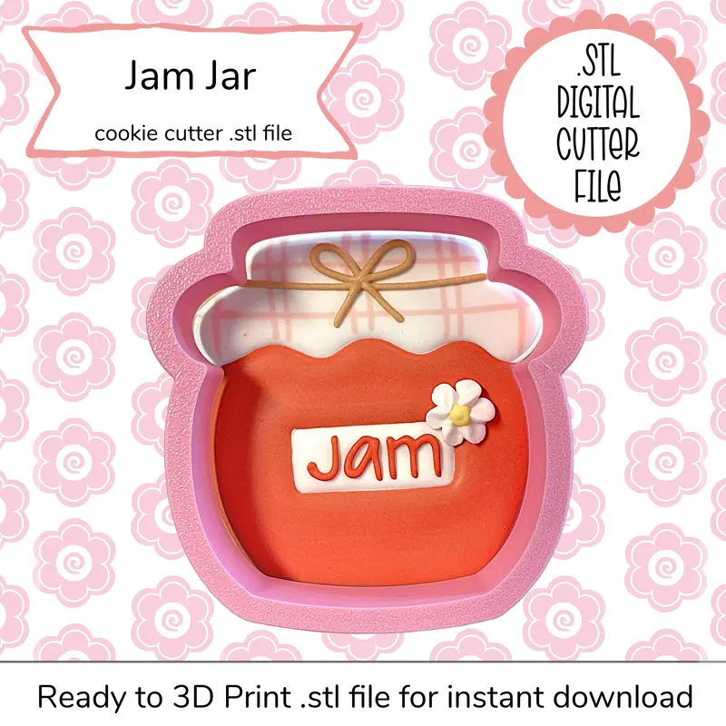 Jam Jar Cookie Cutter – Vintage-Inspired Stl Template 1