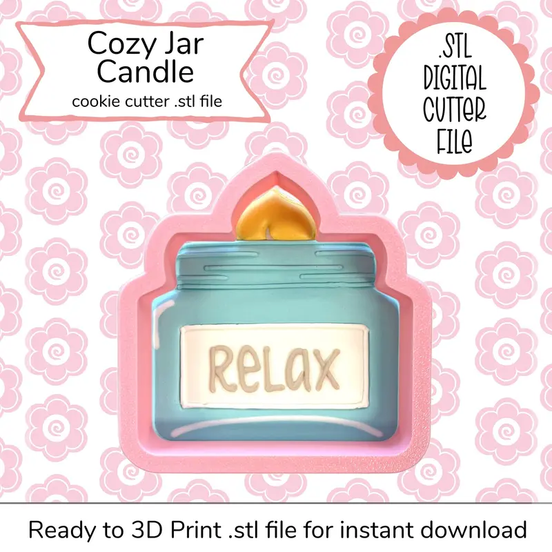 Jar Candle Cookie Cutter Stl File – Digital Download 1