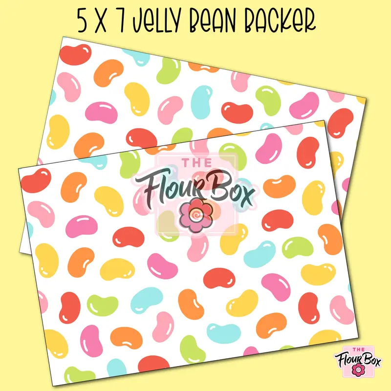 Jelly Beans Cookie Box Backer – 5" X 7" Rectangular Display Card (25-Pack) 1