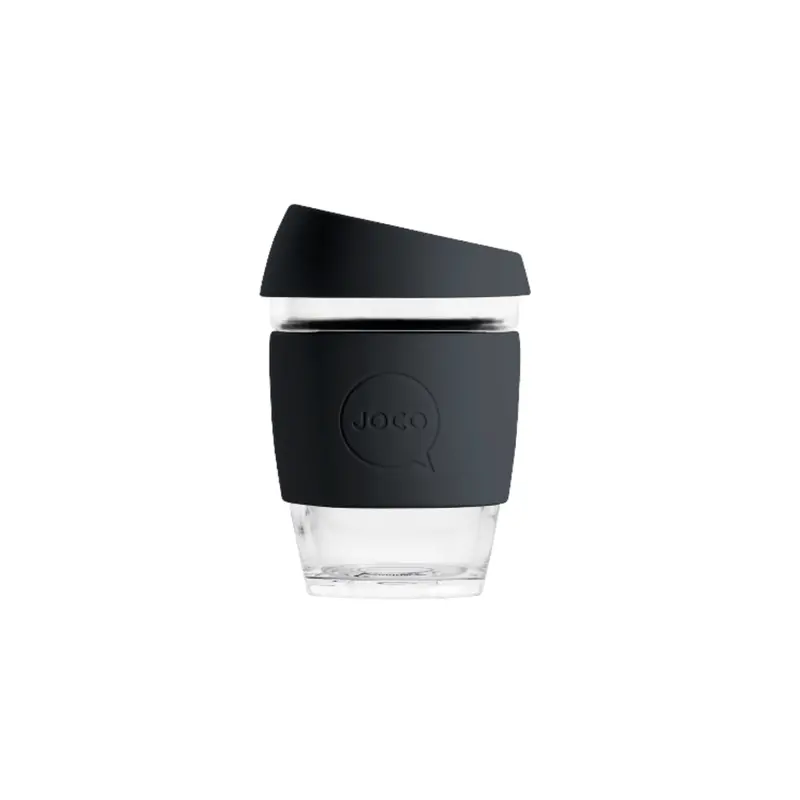 Joco Black 12Oz Reusable Glass Tumbler 1