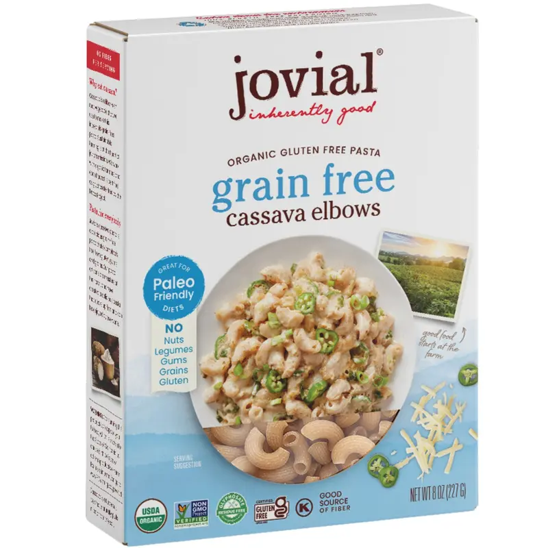 Jovial Organic Cassava Elbow Pasta – Grain-Free, Gluten-Free, 227G 1