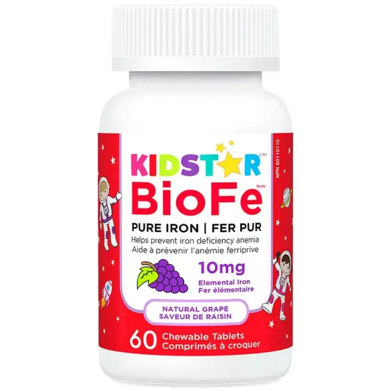 Kidstar Biofe Iron Supplement For Kids – 10Mg Grape-Flavored Chewables (60 Count) 1