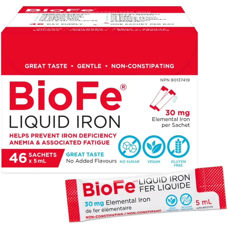 Kidstar Biofe Liquid Iron – 46 Single-Serve Sachets (30Mg Each) 1