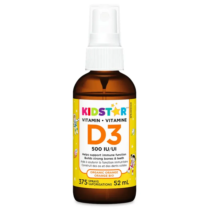 Kidstar Vitamin D3 Oral Spray – Orange Flavor, Fast-Absorbing, 52Ml 1