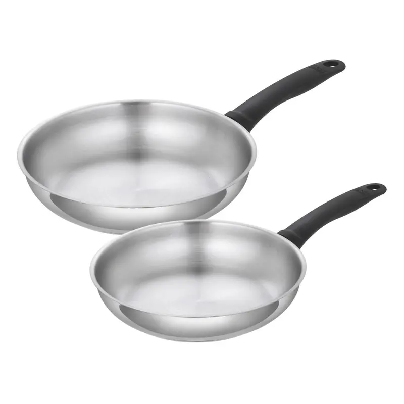 Kuhn Rikon Classic Uncoated Stainless Steel Fry Pan Duo (24 Cm & 28 Cm) 1