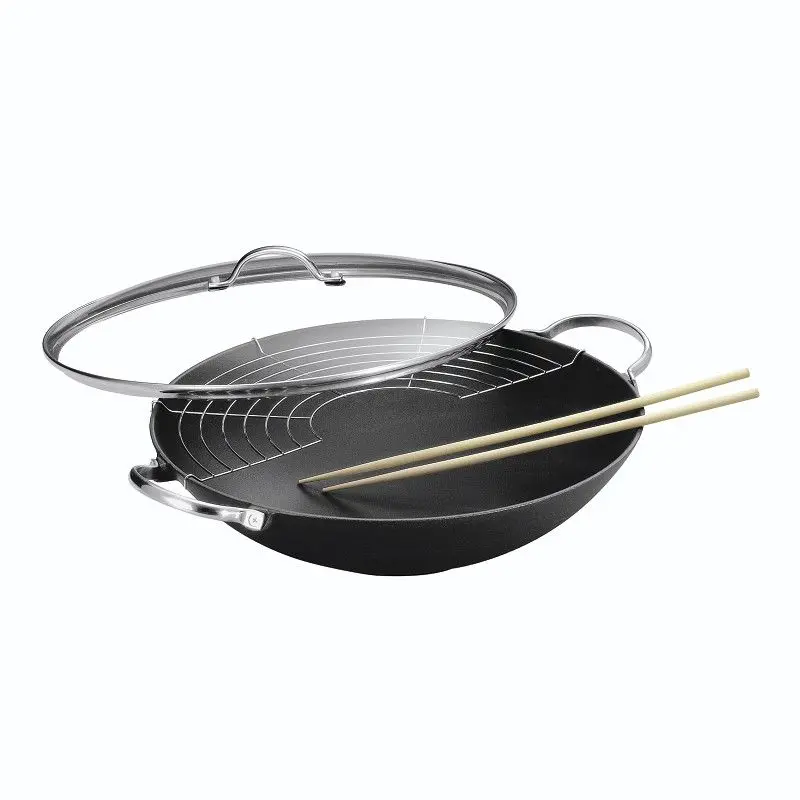 Kuhn Rikon Jampur Heavy-Duty Cast Iron Wok – 36 Cm Diameter 1