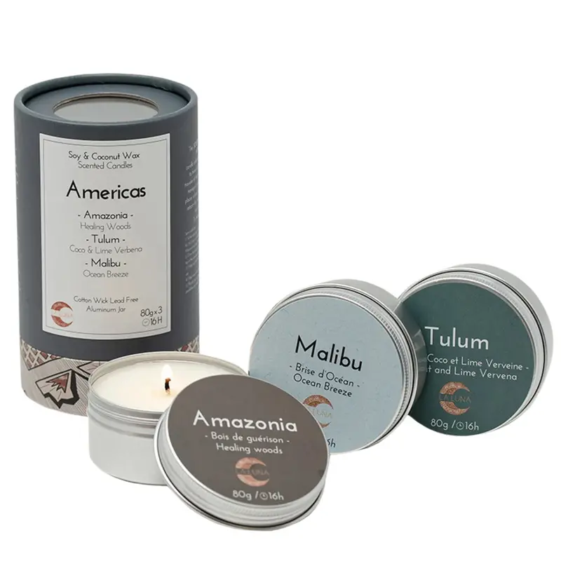 La Luna Americas Scent Discovery Kit – 3X80G Artisan Candles 1
