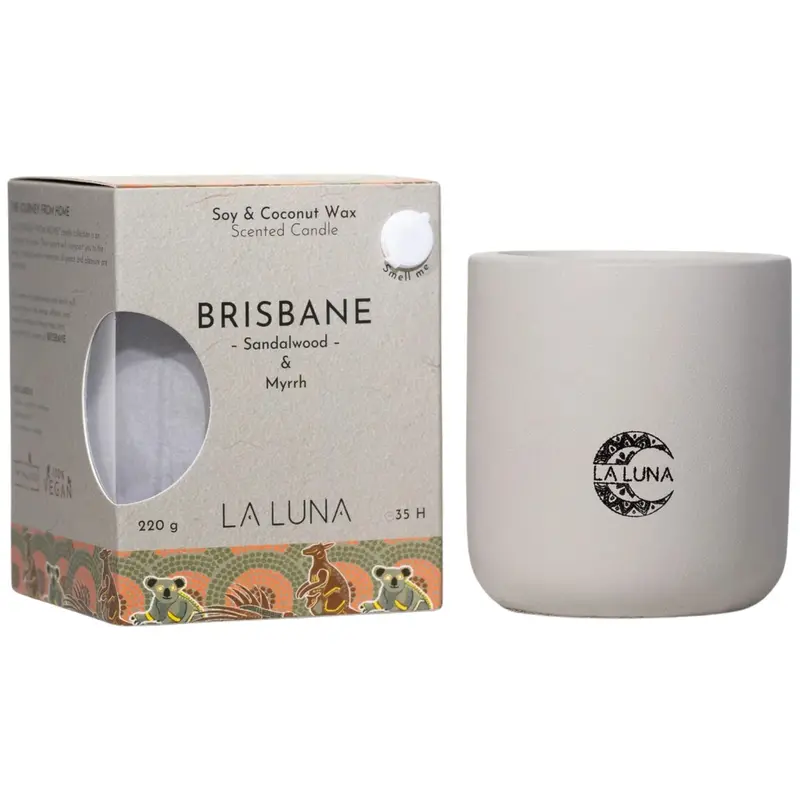 La Luna Brisbane Candle – Sandalwood & Myrrh Aroma, 220 G Soy Wax 1