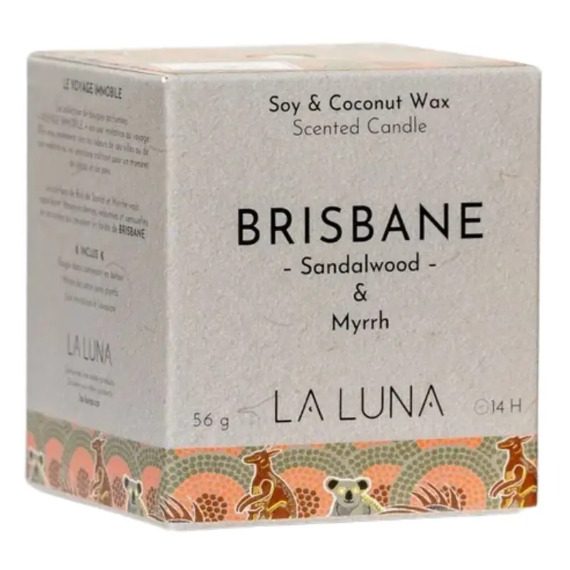 La Luna Brisbane Sandalwood & Myrrh Candle – 56G Earthy Wellness Scent 1