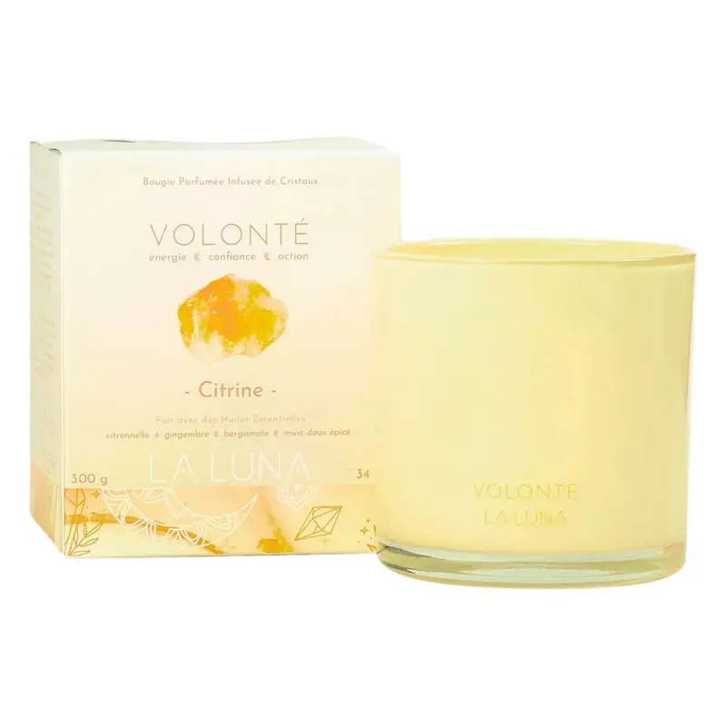 La Luna Citrine Large Candle (300G) For Energy & Determination 1