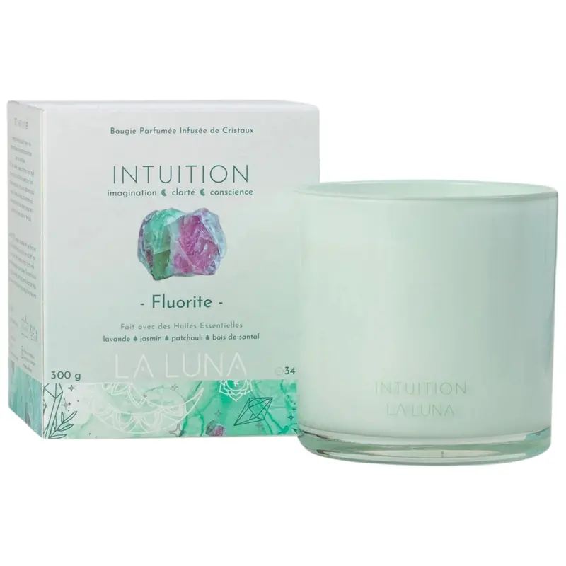 La Luna Fluorite Large Candle (300G) For Insight & Decision-Making 1