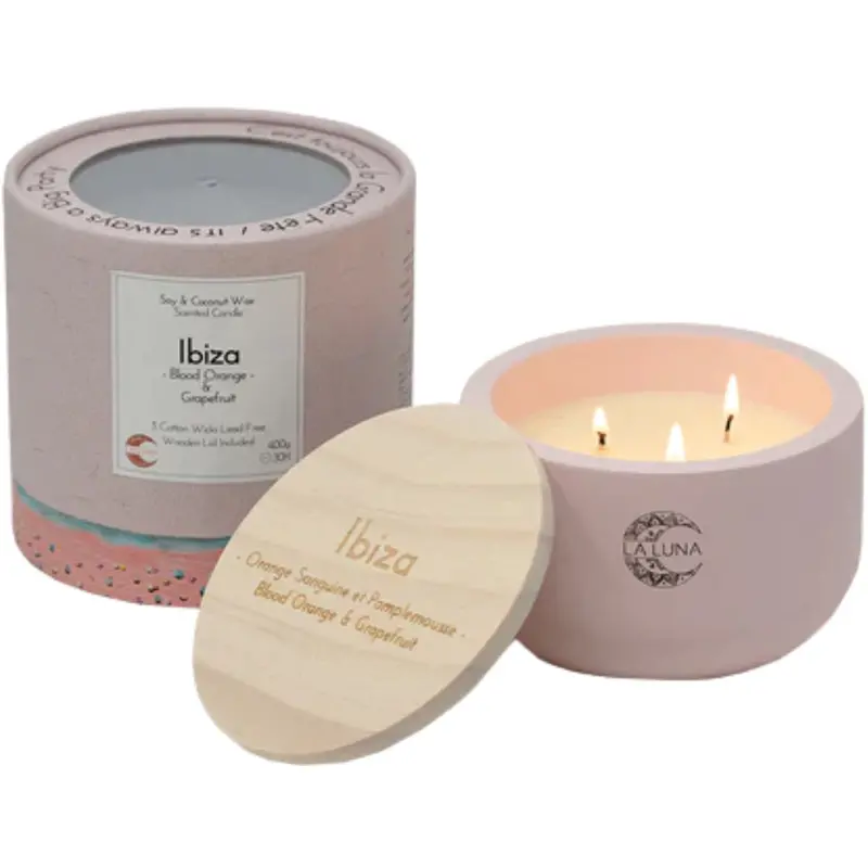 La Luna Ibiza Blood Orange & Grapefruit Candle – 400G Vibrant Citrus Jar 1