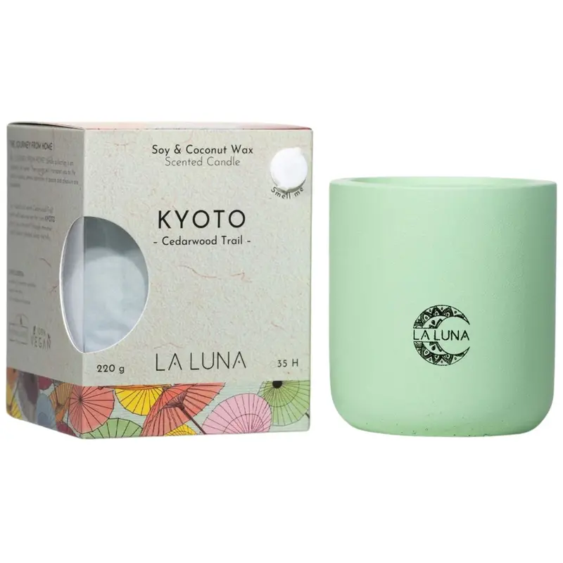La Luna Kyoto Candle – Cedarwood Essence, 220 G Soy Wax 1
