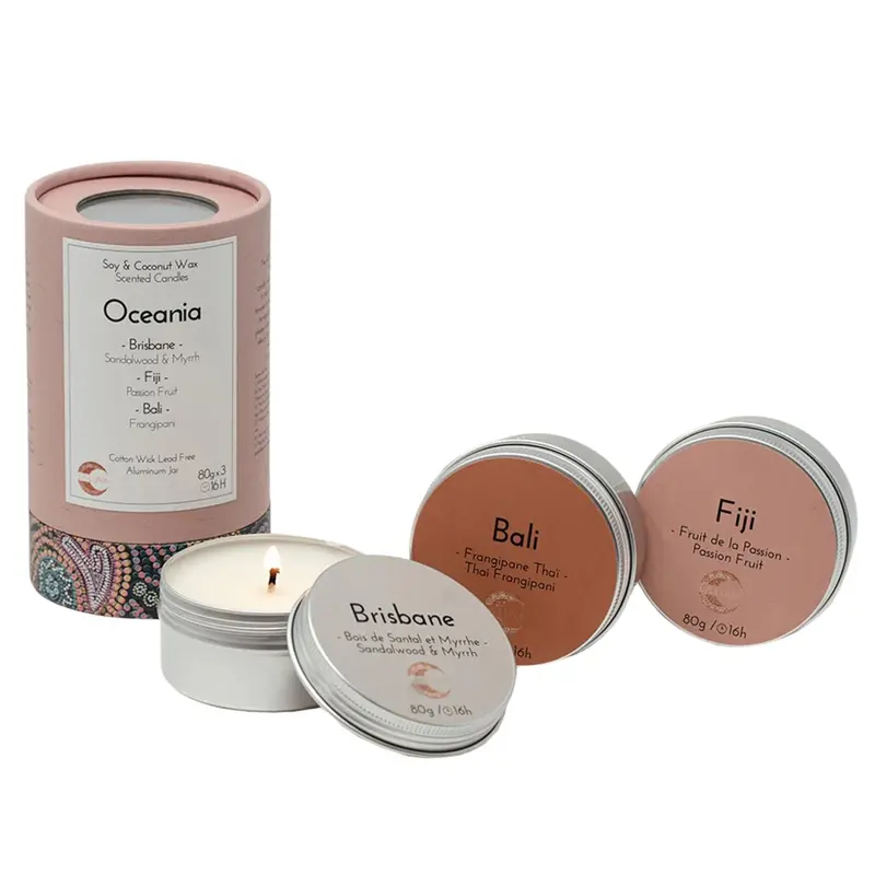 La Luna Oceania Scent Discovery Kit – 3X80G Artisan Candles 1