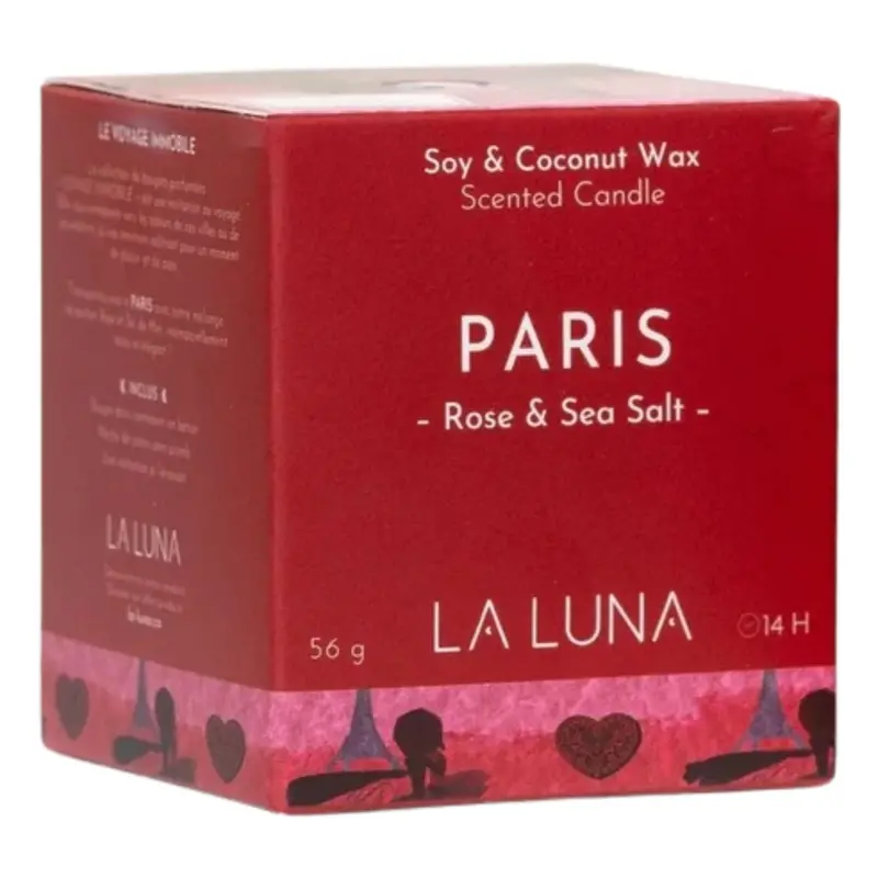 La Luna Paris Rose & Sea Salt Candle – 56G Artisan Soy Blend 1