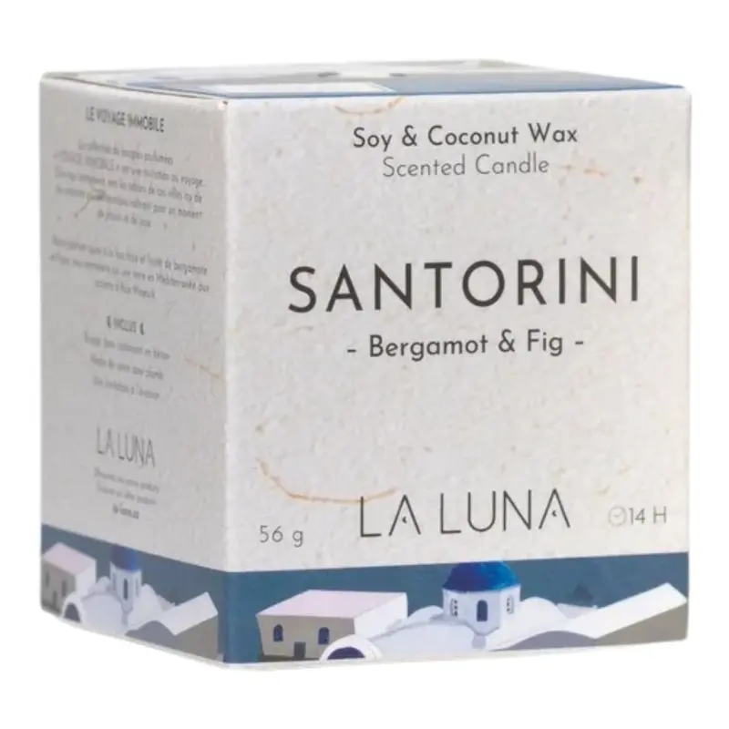 La Luna Santorini Bergamot & Fig Candle – 56G Fresh Mediterranean Scent 1