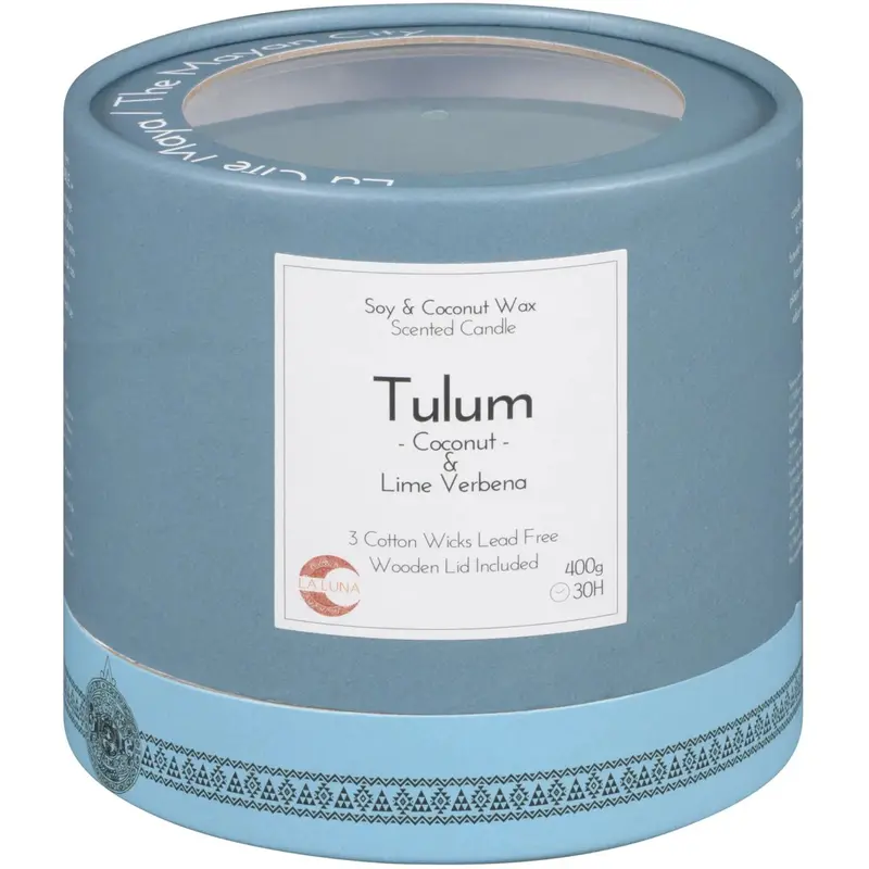 La Luna Tulum Coconut & Lime Verbena Candle – 400G Large Jar 1