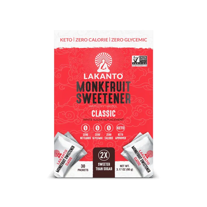 Lakanto Classic Monk Fruit Sweetener Packets – 30 Count Portion-Controlled Servings 1