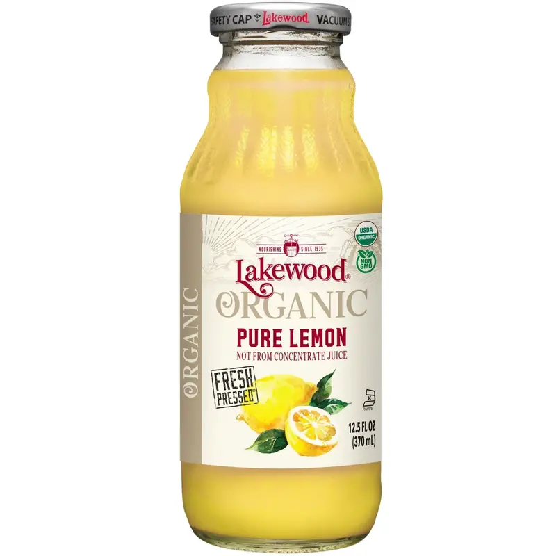 Lakewood Pure Organic Lemon Juice, Cold-Pressed, 370 Ml 1