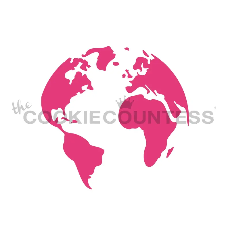 Large Globe Outline Stencil For Educational Or Decorative Use 1