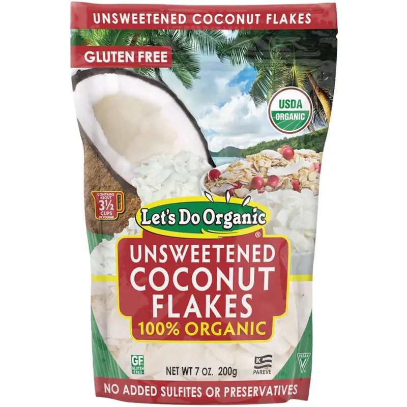 Let’S Do Organic Unsweetened Shredded Coconut Flakes – 200G 1