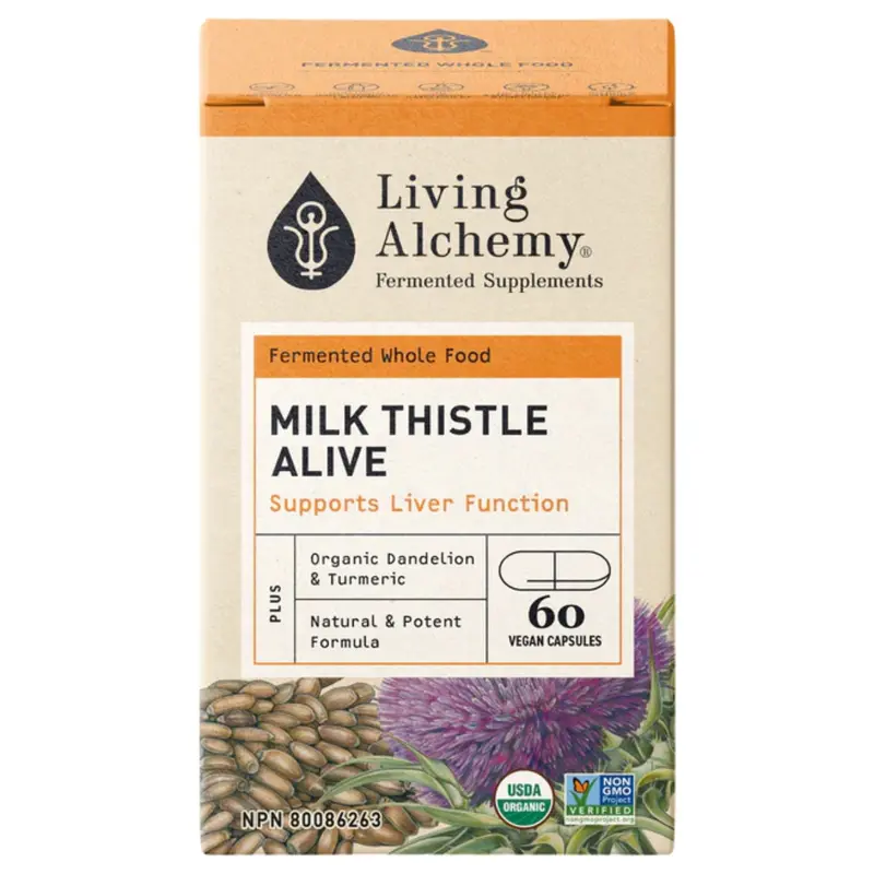Living Alchemy Milk Thistle Alive – 60 Vegan Capsules For Liver Support 1
