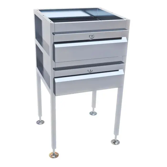 Locking Freestanding Stainless Steel 2-Drawer Cabinet - Ab-2Draw-L 1