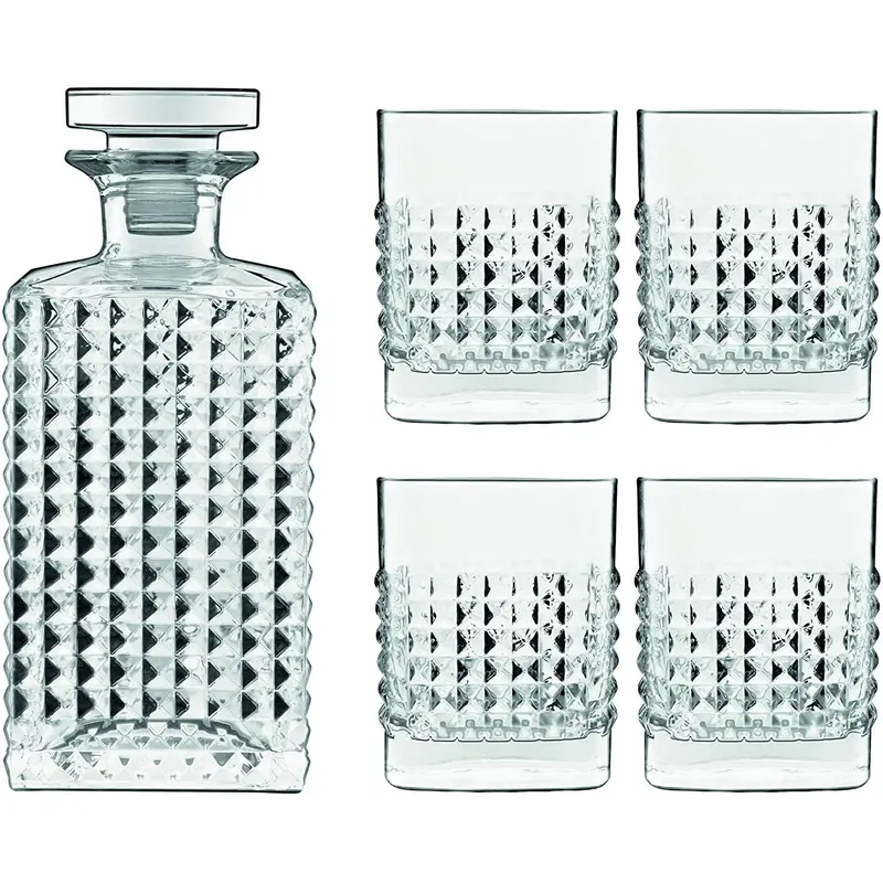 Luigi Bormioli Elixir 5-Piece Whiskey Decanter And Tumbler Set 1