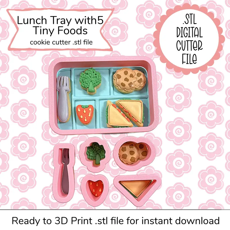 Lunch Tray & Mini Food Digital Cutter Bundle – Stl Files 1
