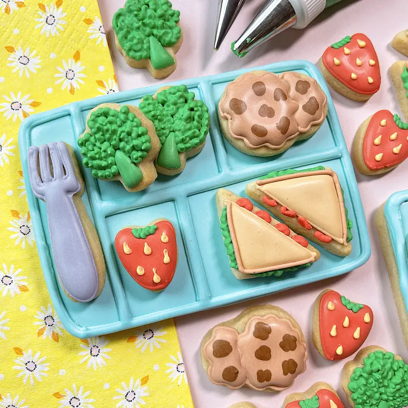 Lunch Tray With Mini Food Items Cookie Cutter Set 1
