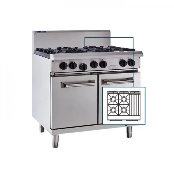 Luus Four-Burner 300Mm Chargrill Range With Oven 1