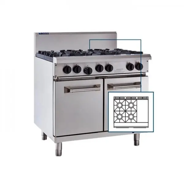Luus Four-Burner 300Mm Griddle Range With Oven 1