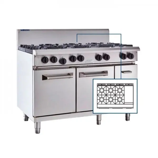 Luus Six-Burner 300Mm Griddle Range With Integrated Oven 1