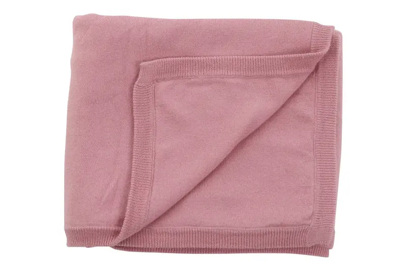 Luxury Cotton-Blend Cashmere Throw – Soft Pink Hue 1