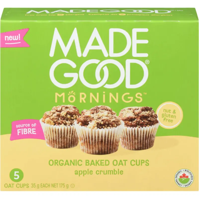 Madegood Apple Crumble Organic Oat Cups – Baked Breakfast Snacks (5 × 35G) 1