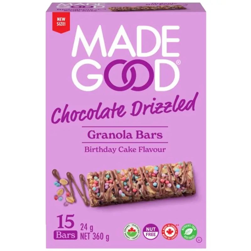Madegood Birthday Cake Chocolate-Drizzled Granola Bars (15 × 24G) 1