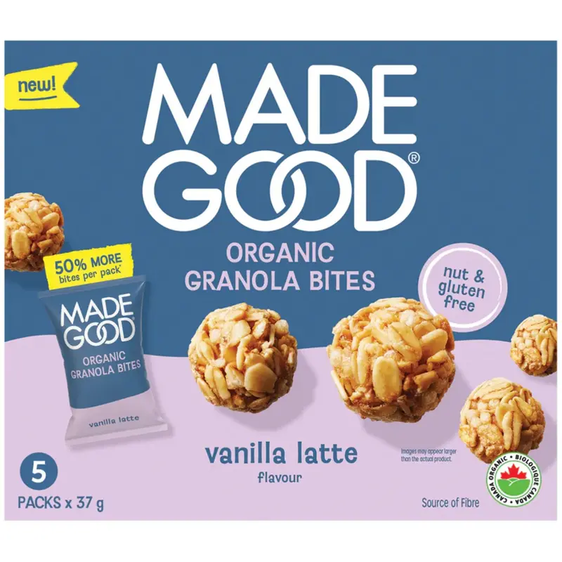 Madegood Vanilla Latte Organic Granola Bites – Smooth Coffee-Infused Snack Pack (5 × 37G) 1