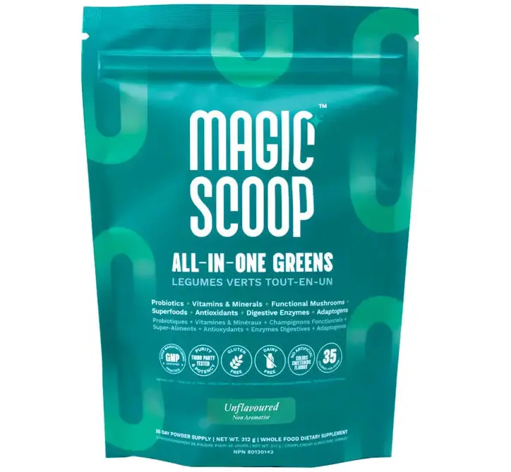 Magic Scoop Unflavoured Nutritional Greens Powder — 302G Clean, Whole-Food Base 1