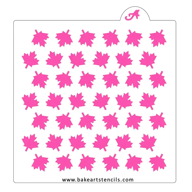 Maple Leaf Pattern Cookie Stencil By Bakeart 1