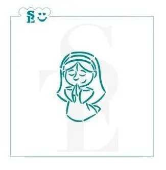 Mary Nativity Character Stencil (Print-Your-Own) 1
