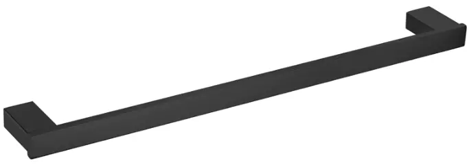 Matte Black 60Cm Square Single Towel Rail 1