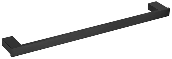 Matte Black 80Cm Square Single Towel Rail 1