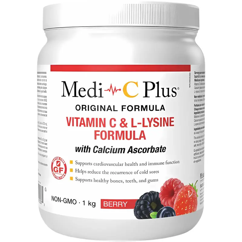Medi-C Plus Vitamin C & L-Lysine Powder – Berry Flavor, 1Kg 1