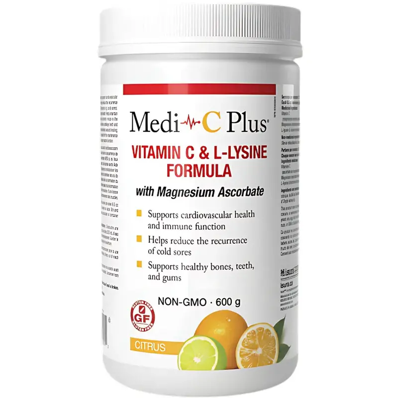 Medi-C Plus Vitamin C + L-Lysine Powder – Citrus Flavor, 600G 1